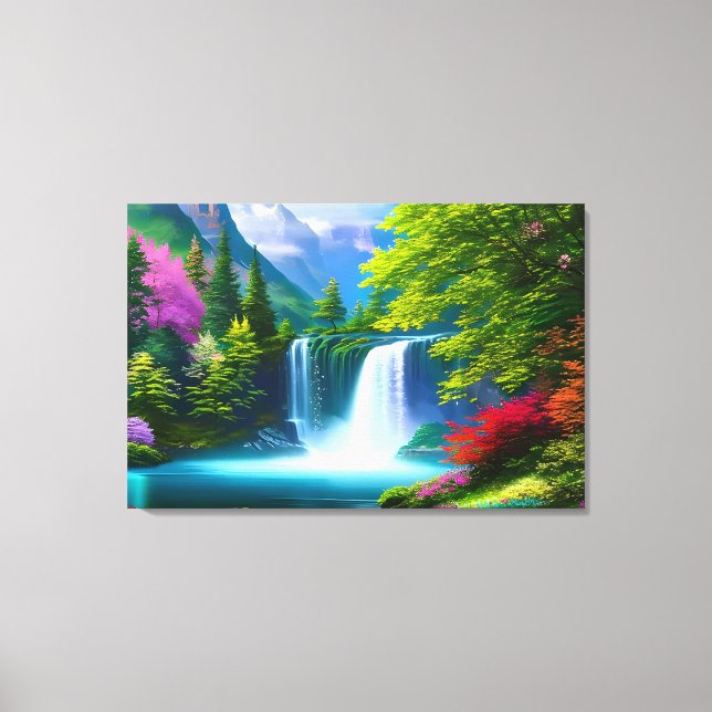 Montagnes pourpres, paysage vibrant toile (Recto)