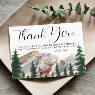 Montagnes Rustiques Cerfs Baby shower Merci