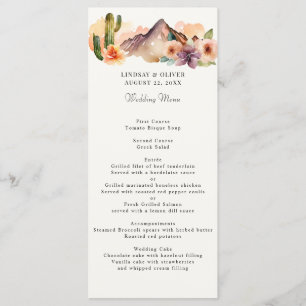 Montagnes Rustiques Menu Réception Mariage Déser