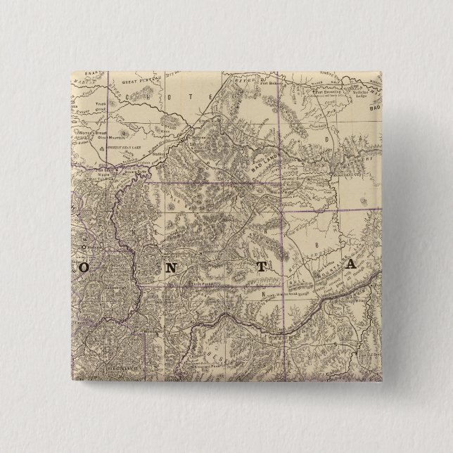 Montana 3 2 inch square button (Front)