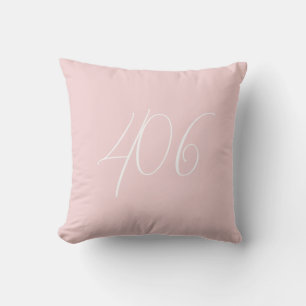 Montana 406 Pink With White Area Code Throw Pillow