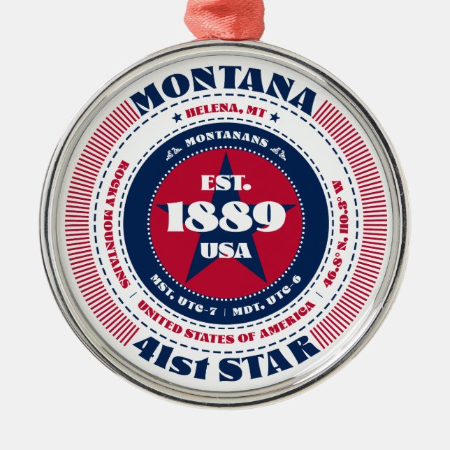 Montana 41st State Christmas Ornament (Front)