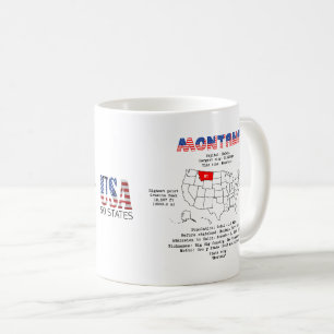 Montana American state on a map and useful info Coffee Mug