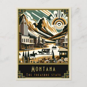 Montana   Art Deco Postcard