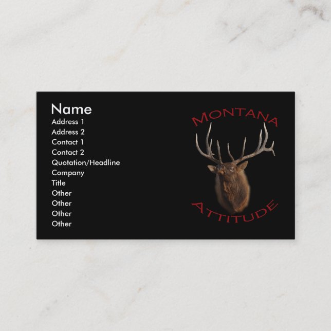 Montana Attitude Business Card (Front)