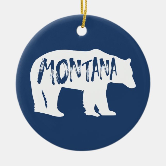 Montana Bear Ceramic Ornament (Front)