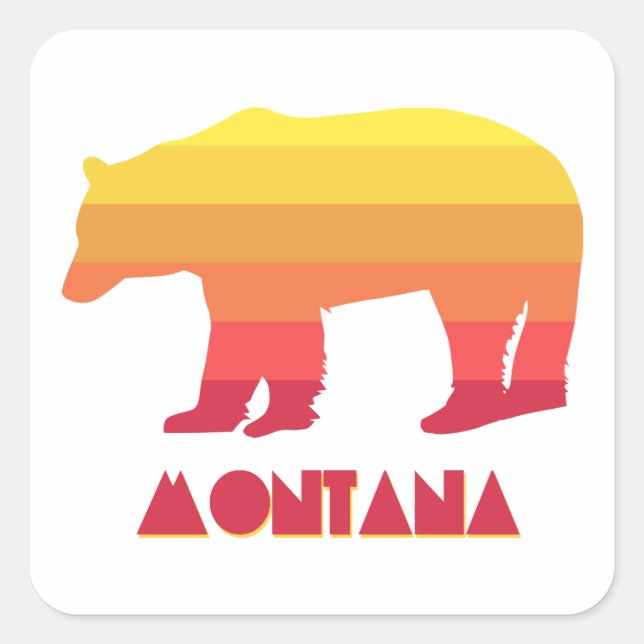 Montana Bear Square Sticker (Front)