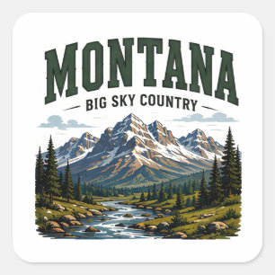 Montana Big Sky Adventure Square Sticker