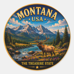 Montana Big Sky Country Adventure Classic Round Sticker