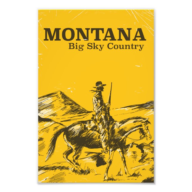 Montana Big sky Country vintage travel poster (Front)