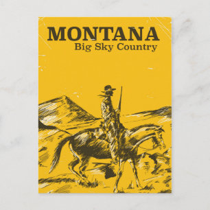 Montana Big sky Country vintage travel poster Postcard