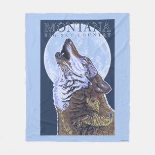 Montana -- Big Sky CountryHowling Wolf Fleece Blanket