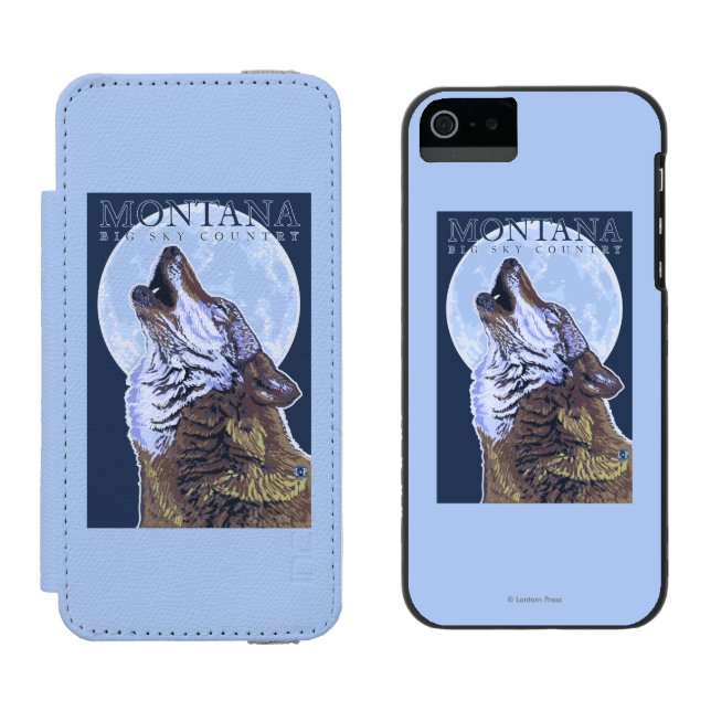 Montana -- Big Sky CountryHowling Wolf Incipio iPhone Wallet Case (Side by Side)