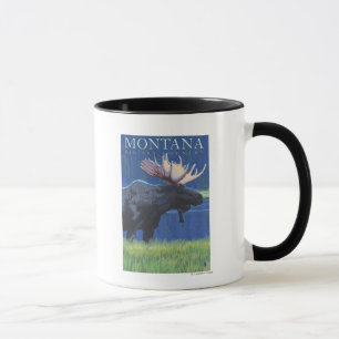 Montana -- Big Sky CountryMoose in Moonlight Mug