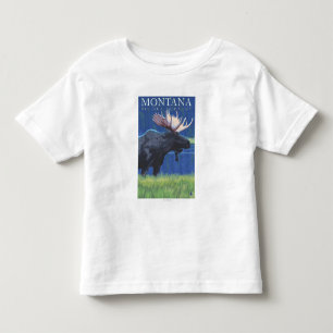 Montana -- Big Sky CountryMoose in Moonlight Toddler T-shirt