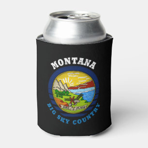 MONTANA BIG SKY STATE FLAG CAN COOLER