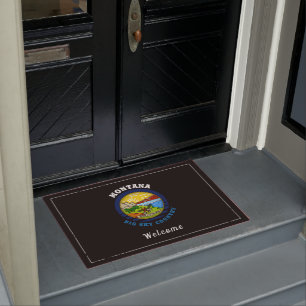 MONTANA BIG SKY STATE FLAG DOORMAT