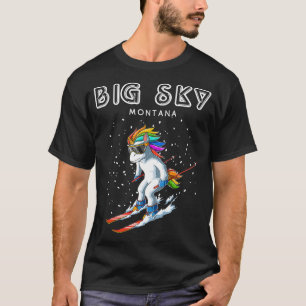 Montana Big Sky Unicorn USA Ski Resort 80s Retro G T-Shirt