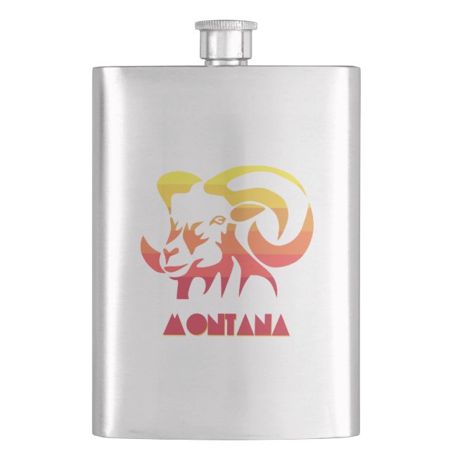 Montana Bighorn Hip Flask (Front)