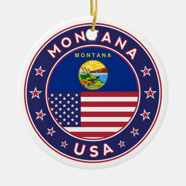 Montana Ceramic Ornament (Front)