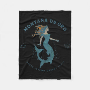 Montana De Oro State Park Los Osos Retro Vintage M Fleece Blanket