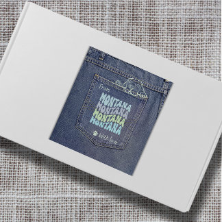 Montana Dog in Jean Pocket Classic Square Sticker
