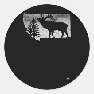 Montana Elk Hunter  Classic Round Sticker