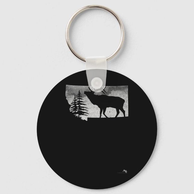 Montana Elk Hunter  Keychain (Front)