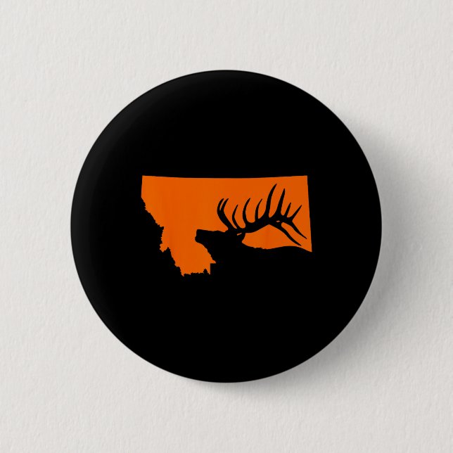 Montana Elk Hunting  2 Inch Round Button (Front)