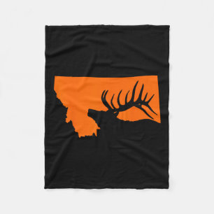 Montana Elk Hunting Fleece Blanket