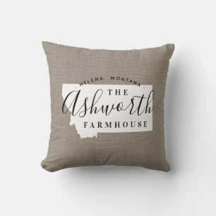 Montana Famille Monogramme Oreiller à lancer d'Éta