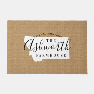Montana Family Monogram State Doormat