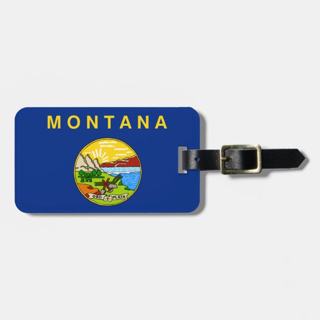 Montana Flag Luggage Tag (Front Horizontal)