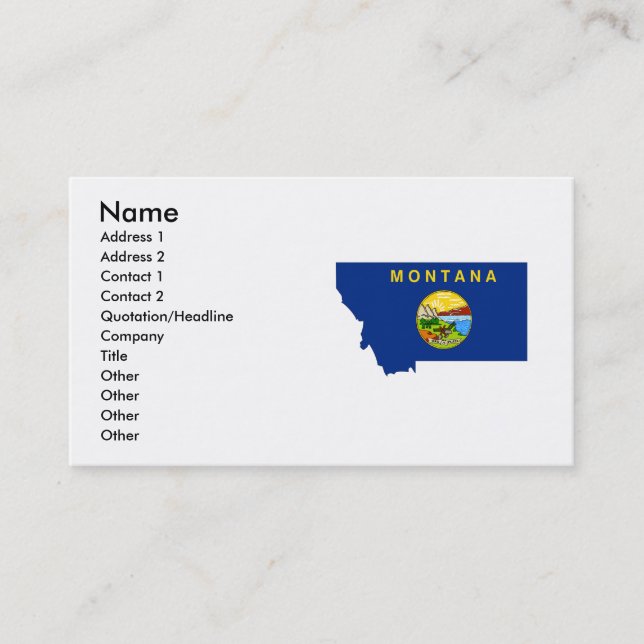 Montana Flag Map Business Card (Front)
