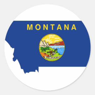 Montana Flag Map Classic Round Sticker