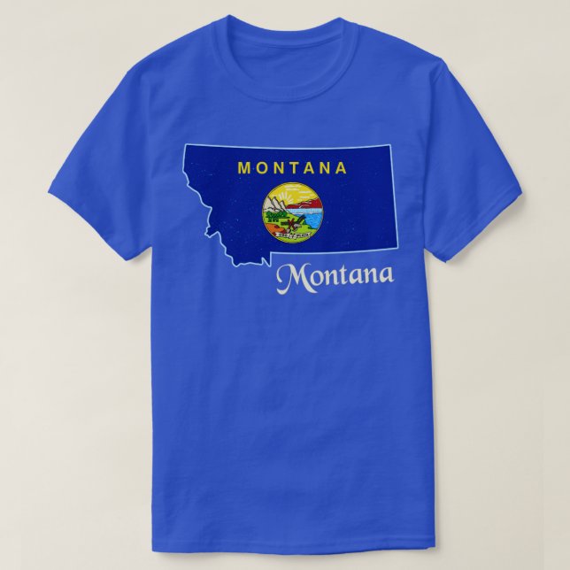 Montana Flag Map Design for proud Montanans  T-Shirt (Design Front)