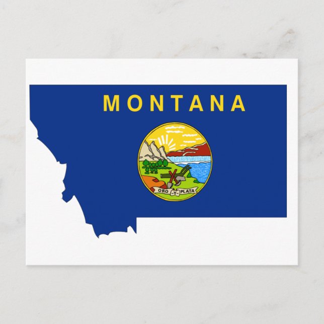 Montana Flag Map Postcard (Front)