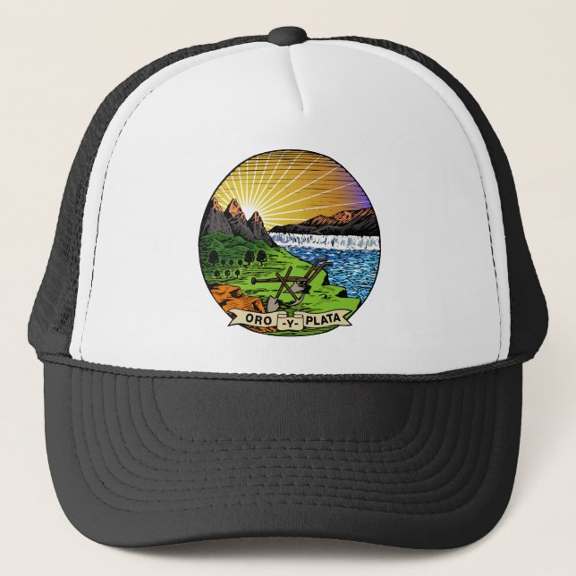 Montana Flag Theme 01 Trucker Hat (Front)