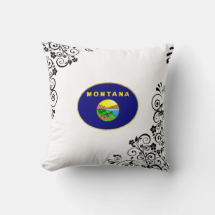 Montana flag throw pillow