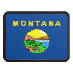 Montana flag trailer hitch cover