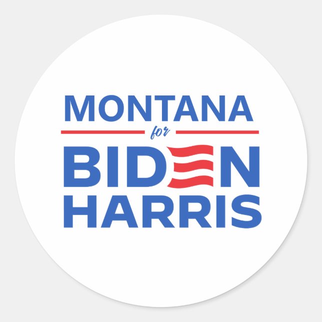 Montana for Biden Harris Classic Round Sticker (Front)