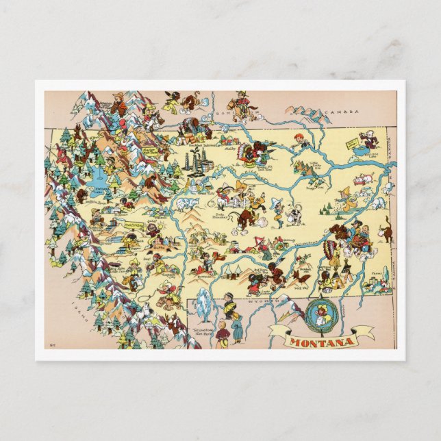 Montana Funny Map Postcard (Front)