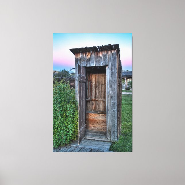 Montana Ghost Town Outhouse Canvas Print (Front)