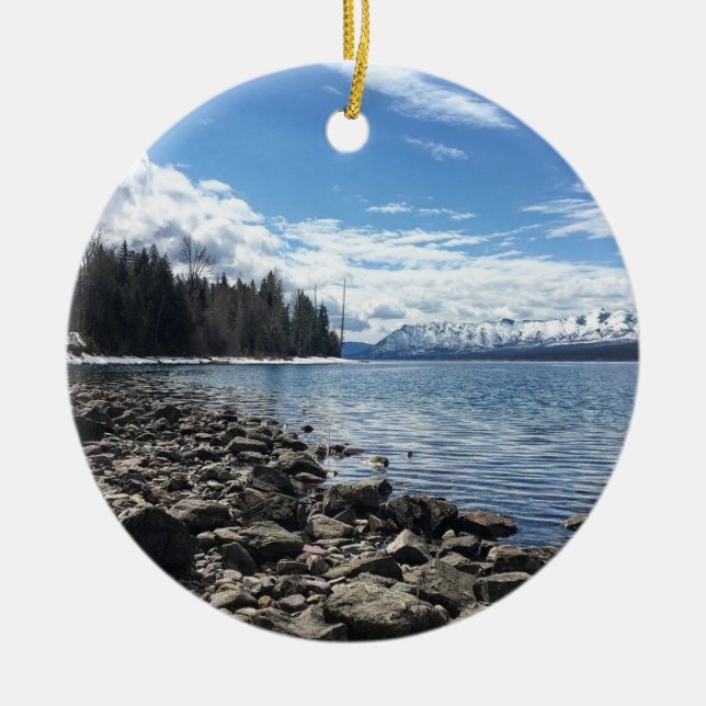 Montana Glacier National Park Ceramic Ornament (Front)