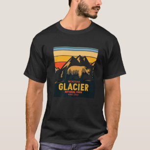 Montana Glacier National Park T Vintage Bear Monta T-Shirt