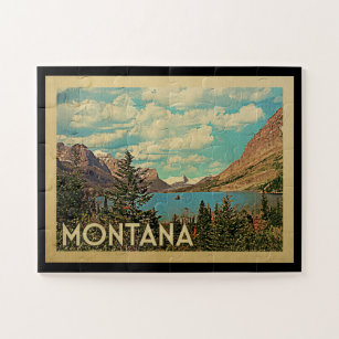 Montana Glacier Park Vintage Travel Jigsaw Puzzle