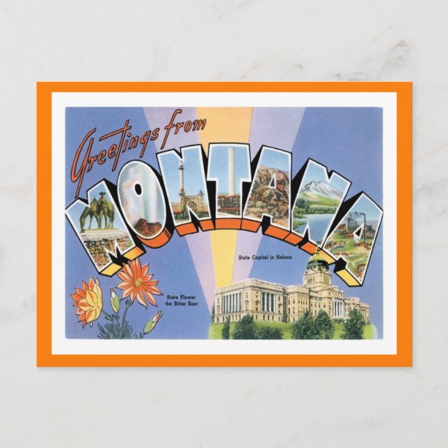 Montana Greetings From US States Postcard (Front)