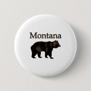 Montana Grizzly Bear 2 Inch Round Button