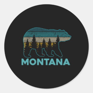 Montana Grizzly Bear Souvenir Classic Round Sticker