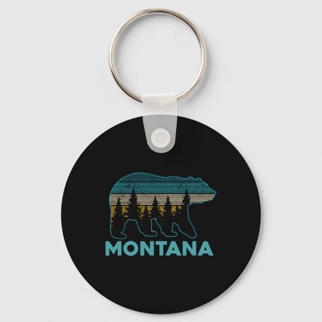 Montana Grizzly Bear Souvenir  Keychain (Front)